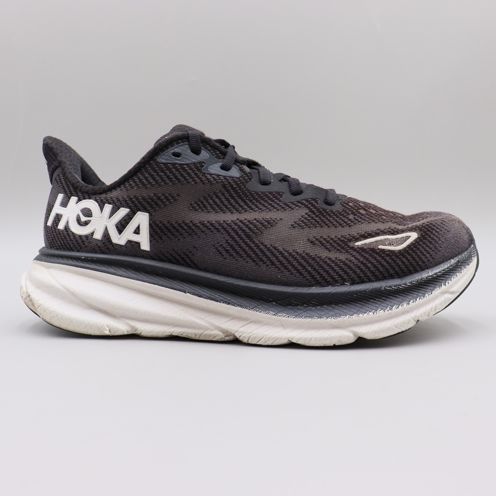 Hoka One One Clifton 9 Womens Size 7.5D Black White Running Shoes 1132211 BWHT